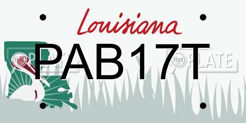 PAB17T Louisiana License Plate