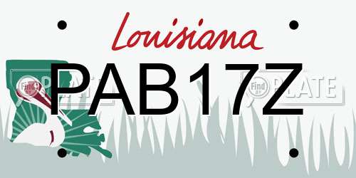 PAB17Z Louisiana License Plate