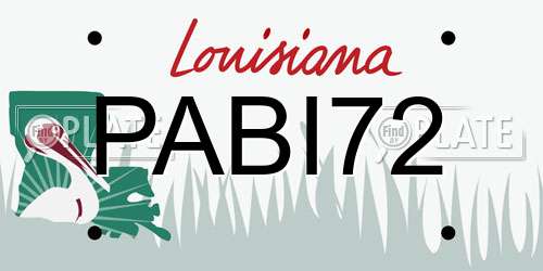 PABI72 Louisiana License Plate