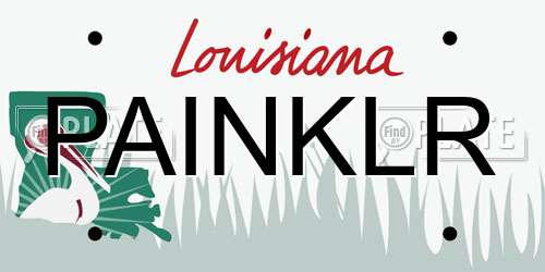 PAINKLR Louisiana License Plate