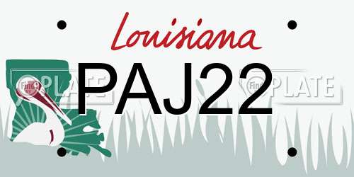 PAJ22 Louisiana License Plate
