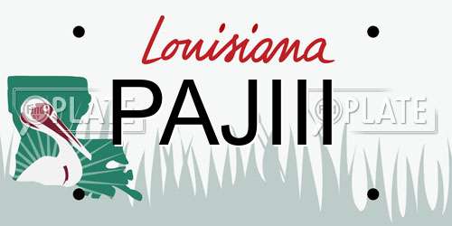 PAJIII Louisiana License Plate