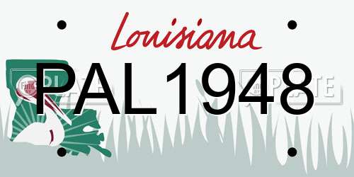PAL1948 Louisiana License Plate