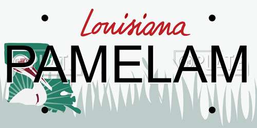 PAMELAM Louisiana License Plate