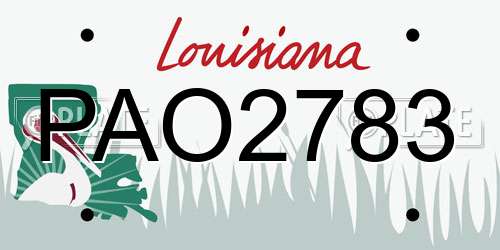 PAO2783 Louisiana License Plate