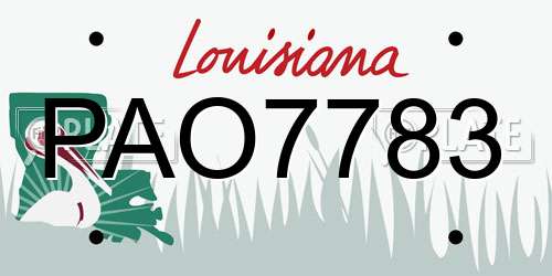 PAO7783 Louisiana License Plate