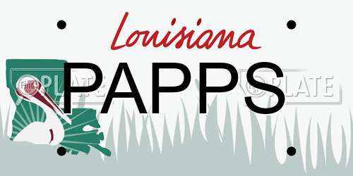PAPPS Louisiana License Plate