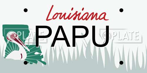 PAPU Louisiana License Plate