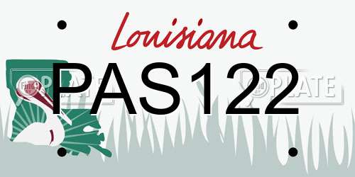 PAS122 Louisiana License Plate