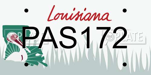 PAS172 Louisiana License Plate