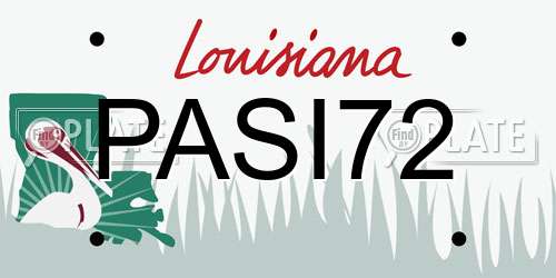 PASI72 Louisiana License Plate
