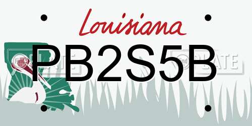 PB2S5B Louisiana License Plate