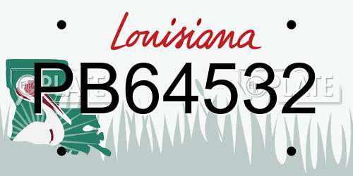 PB64532 Louisiana License Plate