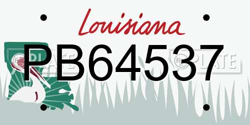 PB64537 Louisiana License Plate