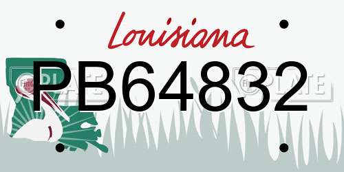 PB64832 Louisiana License Plate
