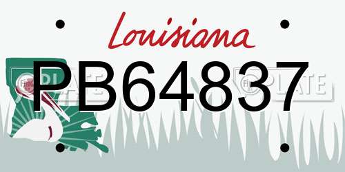 PB64837 Louisiana License Plate