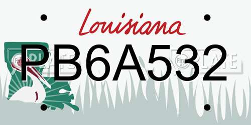PB6A532 Louisiana License Plate