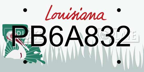 PB6A832 Louisiana License Plate