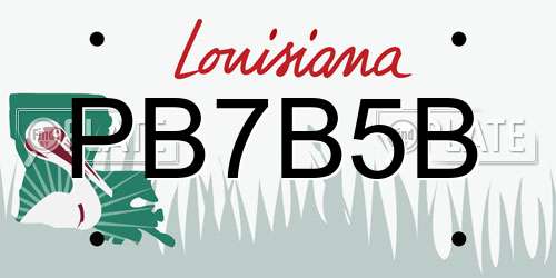 PB7B5B Louisiana License Plate