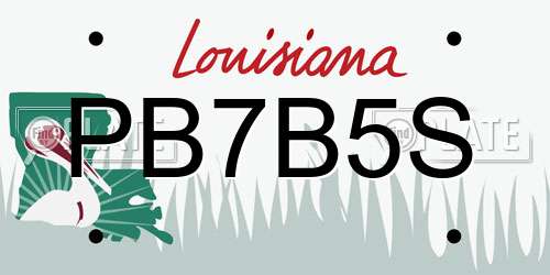 PB7B5S Louisiana License Plate