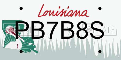 PB7B8S Louisiana License Plate