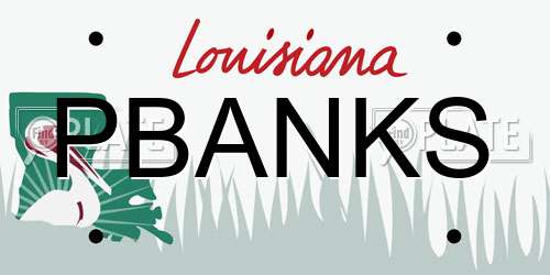PBANKS Louisiana License Plate