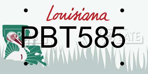 PBT585 Louisiana License Plate