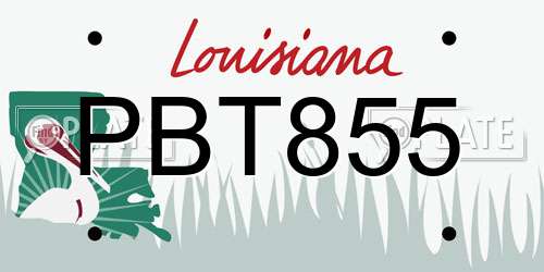 PBT855 Louisiana License Plate