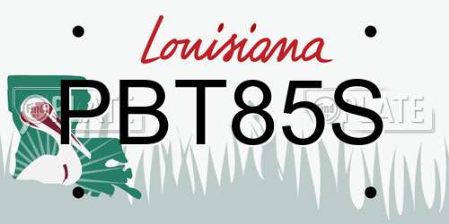 PBT85S Louisiana License Plate