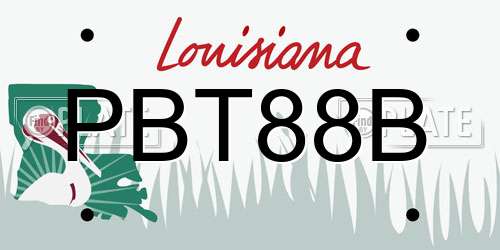 PBT88B Louisiana License Plate
