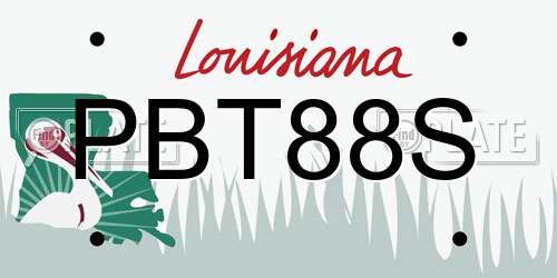 PBT88S Louisiana License Plate