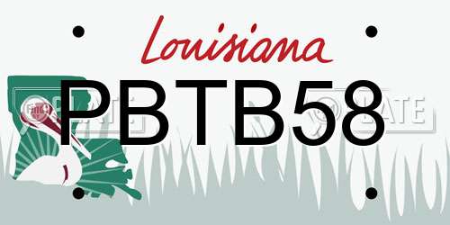 PBTB58 Louisiana License Plate