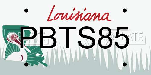 PBTS85 Louisiana License Plate