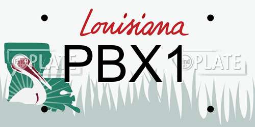 PBX1 Louisiana License Plate