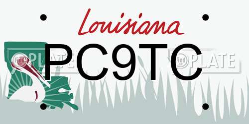 PC9TC Louisiana License Plate