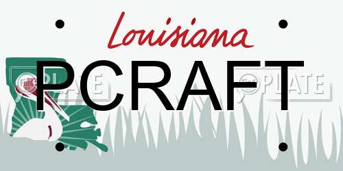 PCRAFT Louisiana License Plate