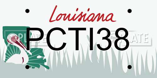 PCTI38 Louisiana License Plate