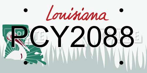 PCY2088 Louisiana License Plate