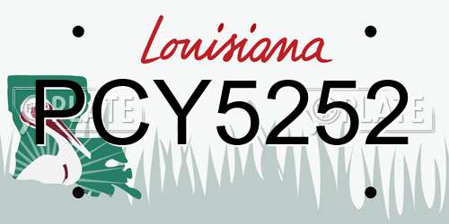 PCY5252 Louisiana License Plate