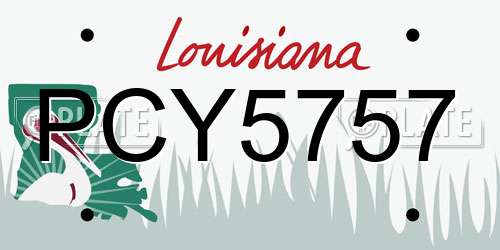 PCY5757 Louisiana License Plate