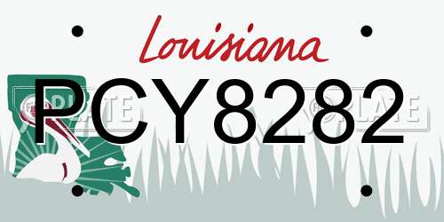 PCY8282 Louisiana License Plate