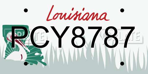 PCY8787 Louisiana License Plate