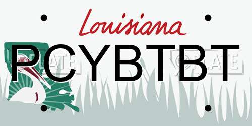 PCYBTBT Louisiana License Plate