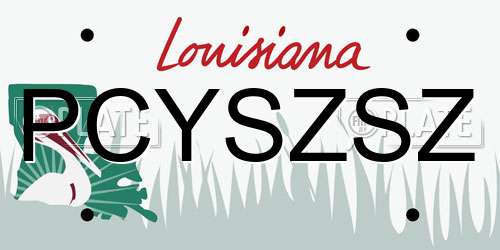 PCYSZSZ Louisiana License Plate