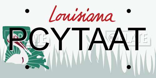 PCYTAAT Louisiana License Plate