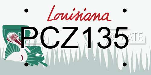 PCZ135 Louisiana License Plate