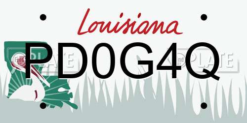 PD0G4Q Louisiana License Plate
