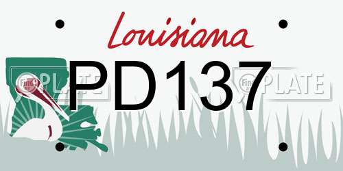 PD137 Louisiana License Plate