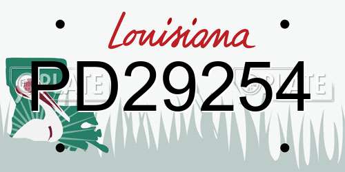 PD29254 Louisiana License Plate