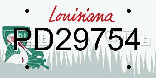 PD29754 Louisiana License Plate